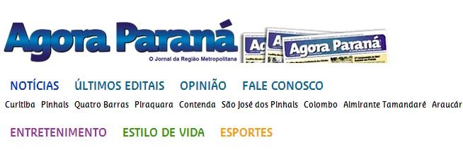 Ler o Jornal Agora Paraná da Região Metropolitana de Curitiba